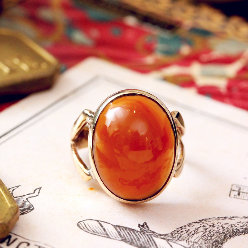 9ct Gold Carnelian Ring