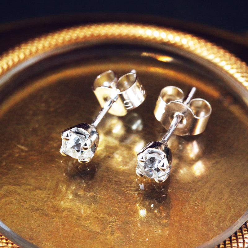 Hand-cut Diamond Stud Earrings