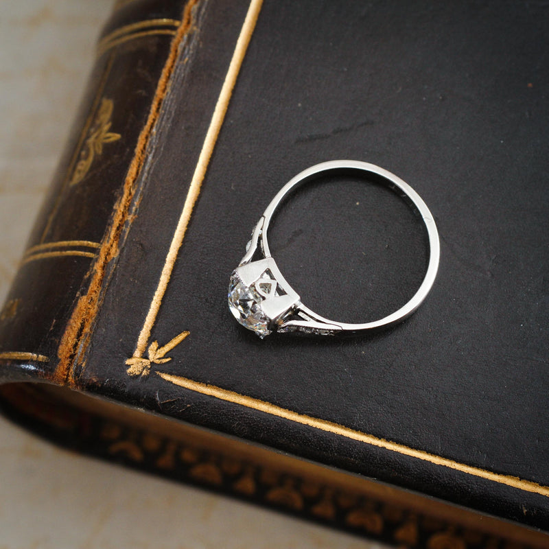 Vintage 1.39ct Old European Cut Diamond Solitaire Engagement Ring