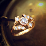 Antique Handmade Old Cut Diamond Ring