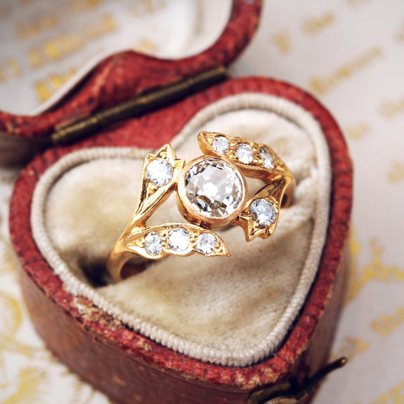 Antique Handmade Old Cut Diamond Ring