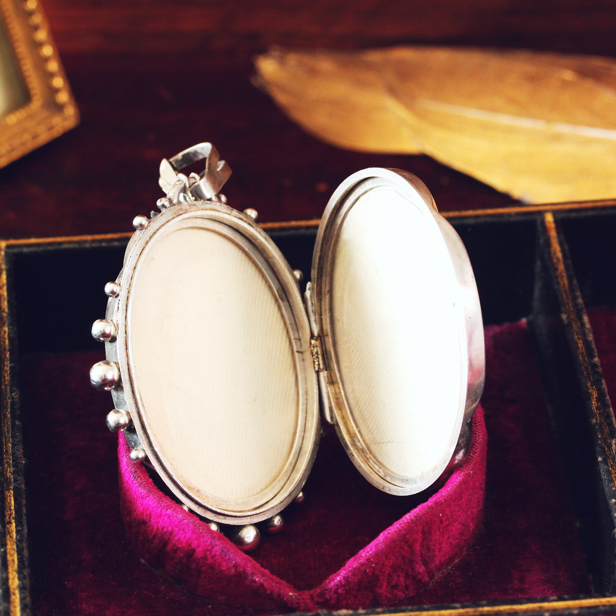 Antique Date 1884 Ornate Victorian Silver Locket