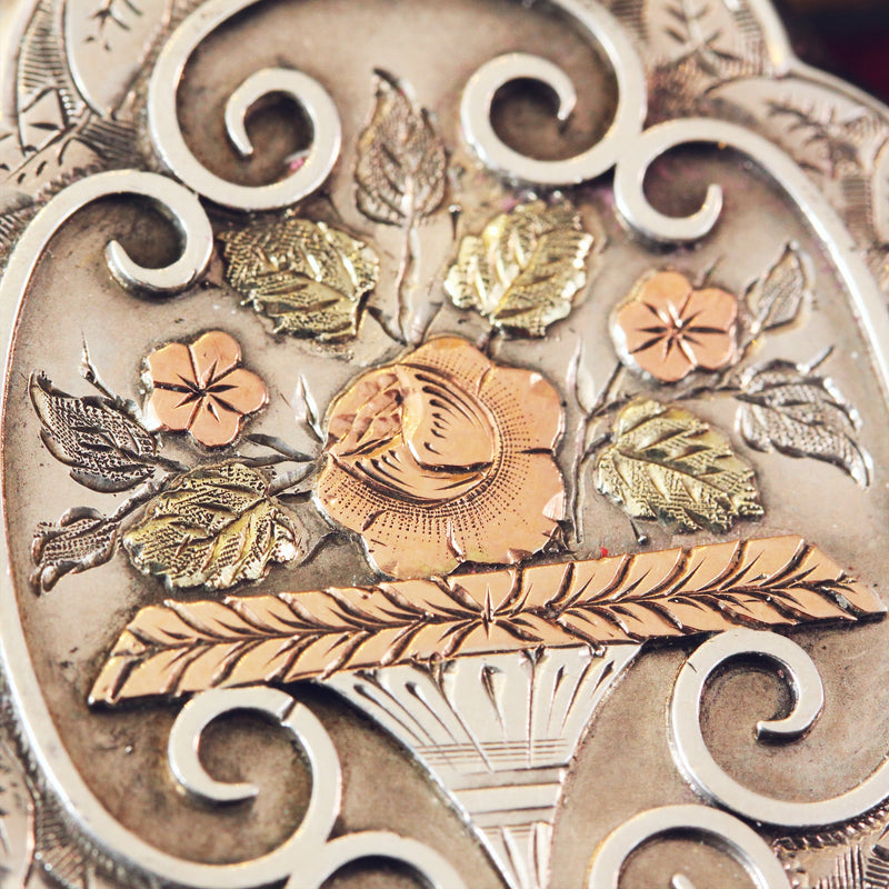Beautiful Antique Date 1884 Ornate Victorian Silver Locket