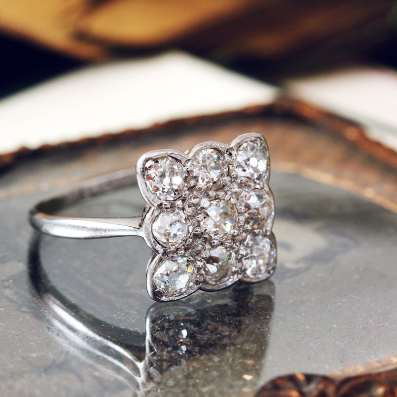 Victorian Diamond Flower Cluster Ring by Spaulding & Co.