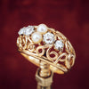 Vintage Diamond & Pearl Boule Cocktail Ring