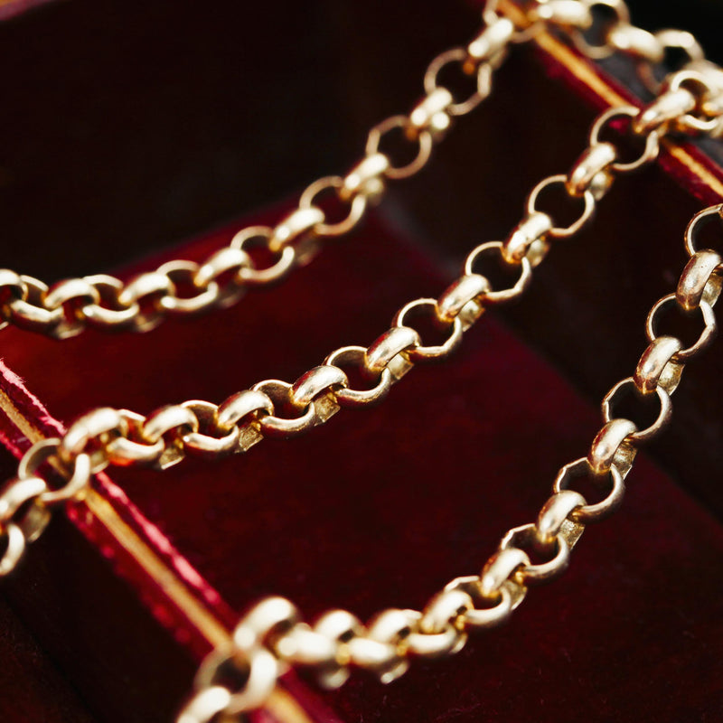 Victorian Styled 9ct Gold Belcher Link Chain Necklace