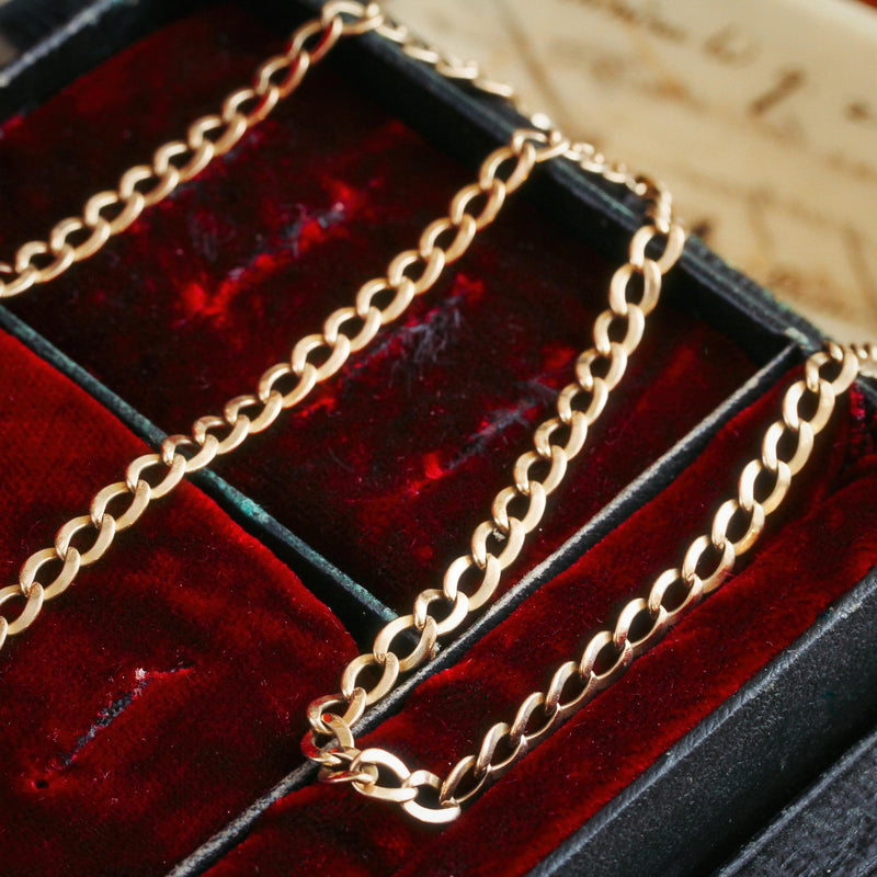 Date 1979 Vintage 9ct Gold 27 Inch Chain Necklace