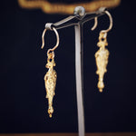 Etruscan Amphora Gold Drop Earrings