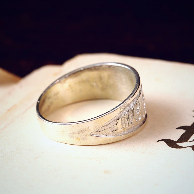Antique Style Silver MIZPAH Ring