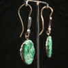 Vintage Art Deco Carved Jade Drop Earrings