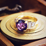 Vibrant Vintage Amethyst & Diamond Dress Ring