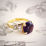 Vibrant Vintage Amethyst & Diamond Dress Ring