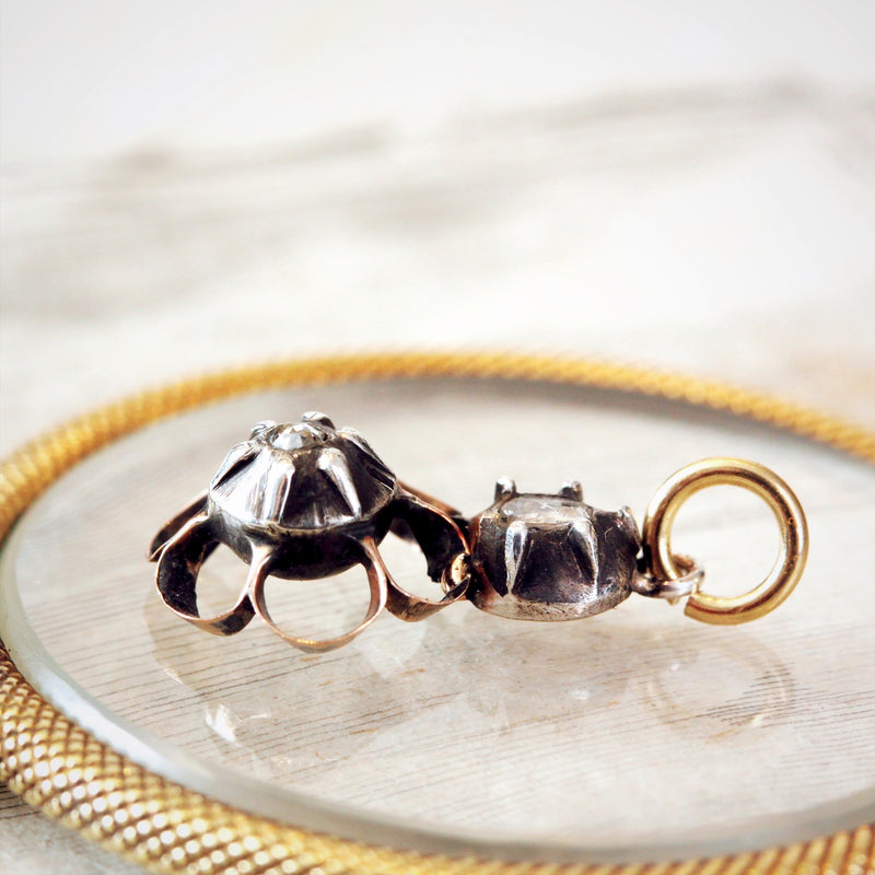 Antique Silver & Rose Cut Diamond Pendant