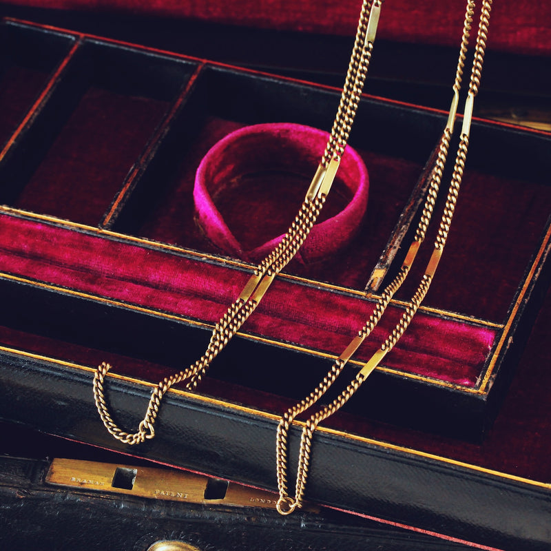 Gorgeous Slinky Antique Brass Longuard Chain