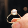 Vintage Glam! 9ct White Gold Mabe Pearl Ring
