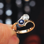 Sublime Antique Edwardian Sapphire and Diamond Ring