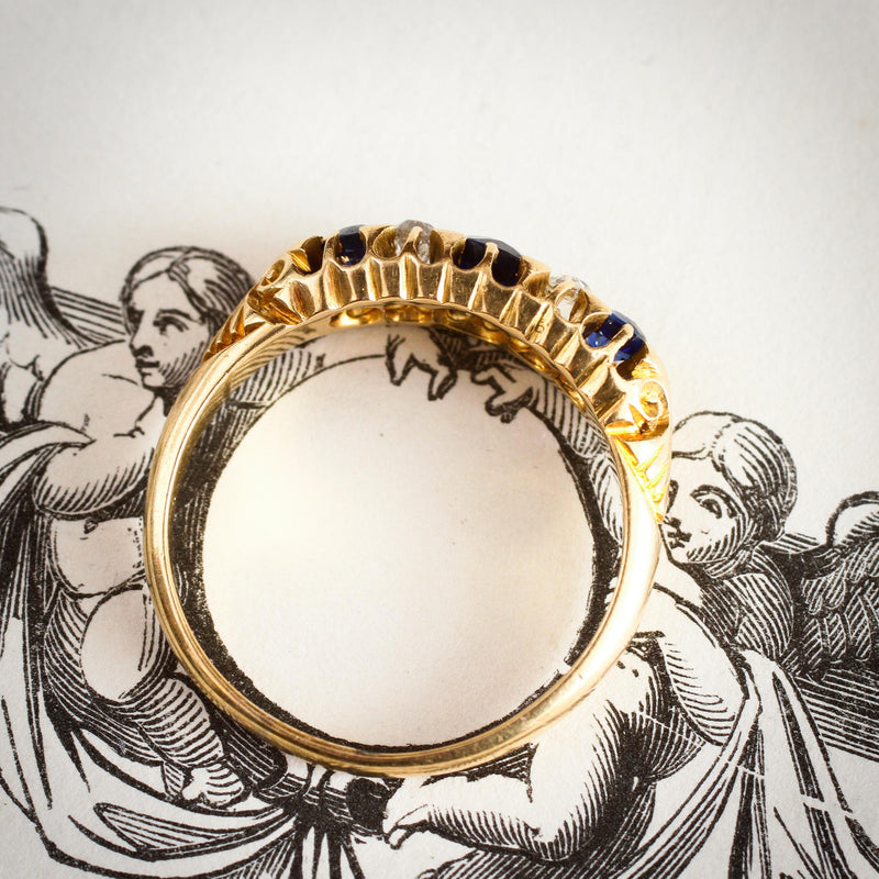 Date 1904 Sapphire & Diamond Engagement Ring