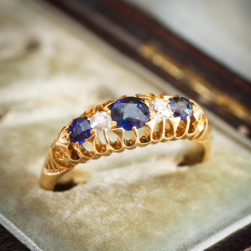 Date 1904 Sapphire & Diamond Engagement Ring