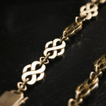 Chunky Retro Celtic Style Silver Gilt Chain