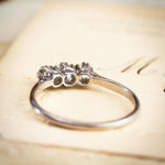 Antique Hand Cut Diamond Trilogy Engagement Ring