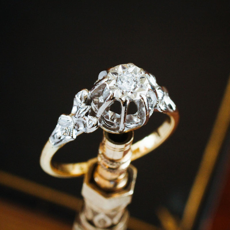 An Especially Fancy Vintage Diamond Engagement Ring Fetheray