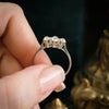 Antique Hand Cut Diamond Trilogy Engagement Ring