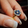 Romantique Antique Sapphire and Diamond 'Pansy' Ring