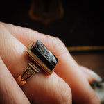 Unusual Circa 1900 Antique Deer Intaglio Ring