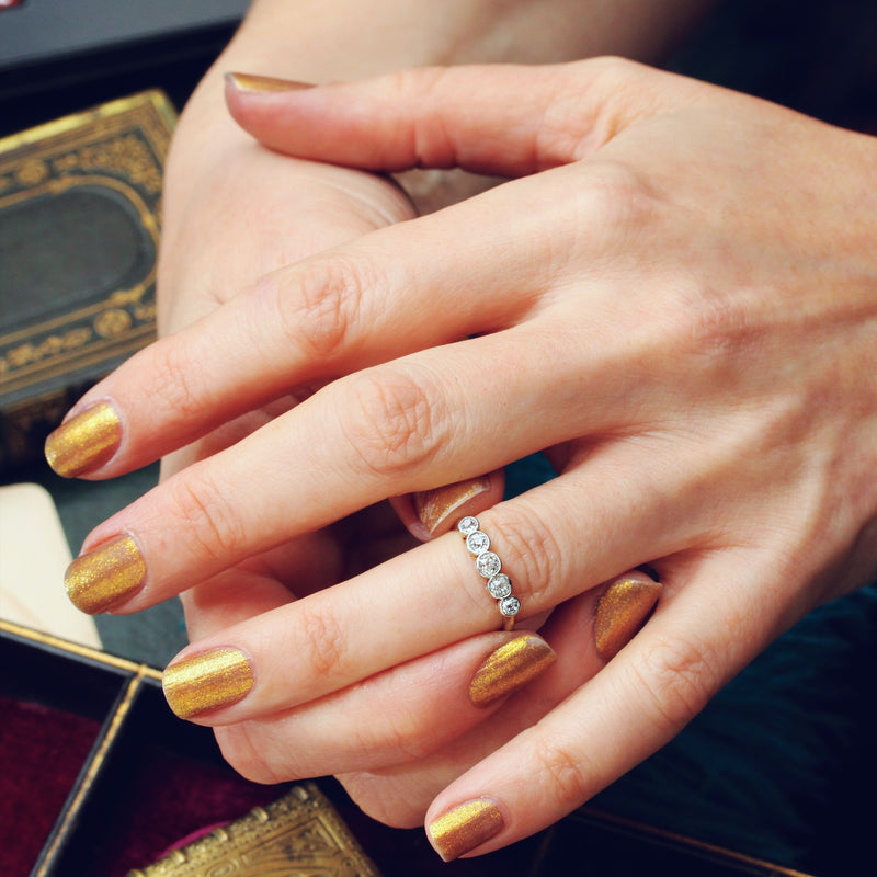 Five Stone Diamond 18ct Gold and Platinum Ring
