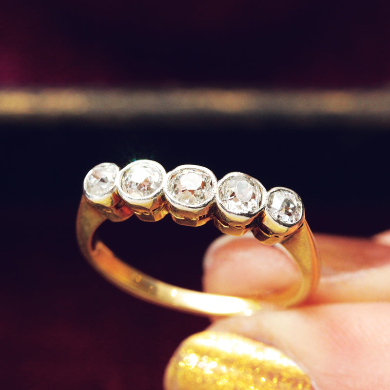 Dramatic Sparkle! Vintage Five Stone Diamond Ring