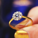 Darling Blossom! Vintage Sapphire and Diamond Ring