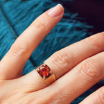 Stylish Vintage Date 1977 Citrine Cocktail Ring