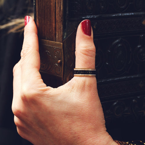 Date 1810 Enamelled Mourning Band Ring