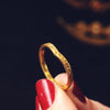 Engraved 18ct Gold Curve Shape Wedding Band