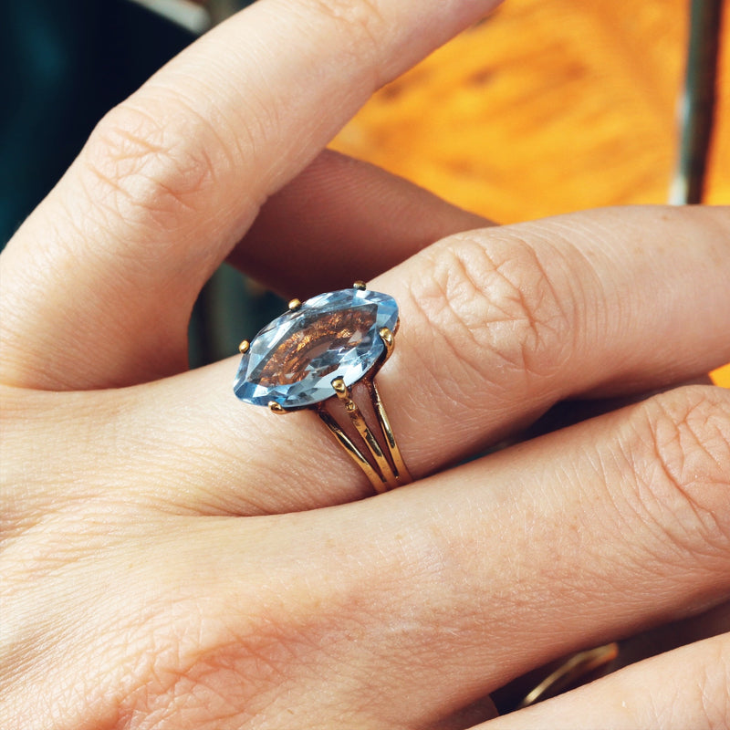 Vintage Blue Spinel Cocktail Ring