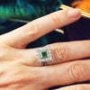 Vintage Emerald & Diamond Cluster Ring