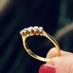 Demure Vintage Diamond Set Five Stone Ring