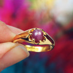 Antique Date 1915 Star Ruby Ring