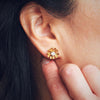 Vintage 18ct Gold Diamond Florette Earrings