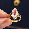 Date 1898 Ruby & Diamond Marquise Ring