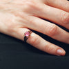 Hand Carved Antique Rosebud Pink Paste Ring