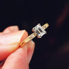 Vintage Emerald-Cut Diamond Solitaire Engagement Ring