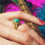 Exciting Vintage 1960's Jade Cocktail Ring