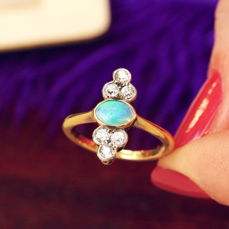 Antique Opal & Diamond Dress Ring