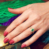 Vintage Emerald & Diamond Cluster Ring