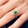 Vintage Emerald & Diamond Cluster Ring