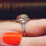 Vintage Continental Agate & Diamond Dress Ring