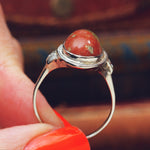 Vintage Continental Agate & Diamond Dress Ring