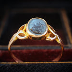 Vintage Roman Inspired Haematite Intaglio Signet Ring