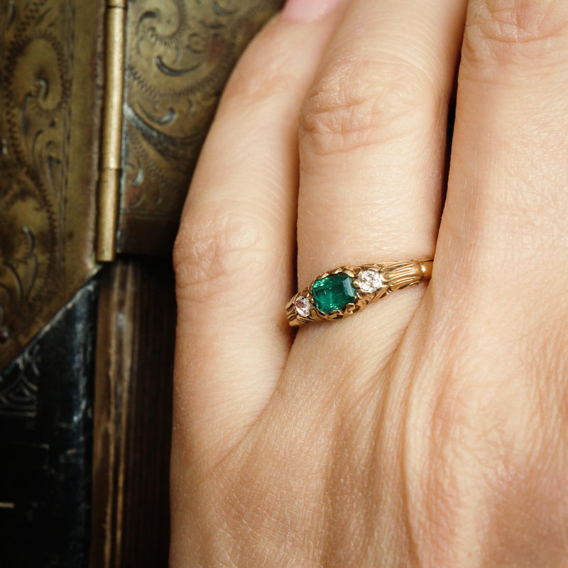 Perfect Darling Victorian Emerald & Diamond Ring